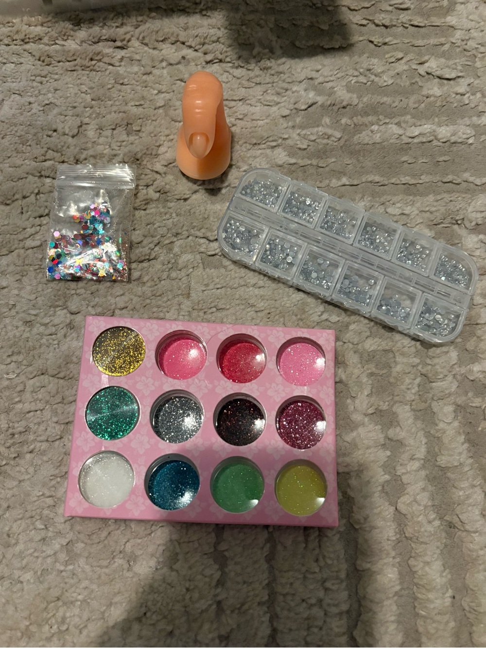 Assorted Glitter Nail Art Set - Pink Case